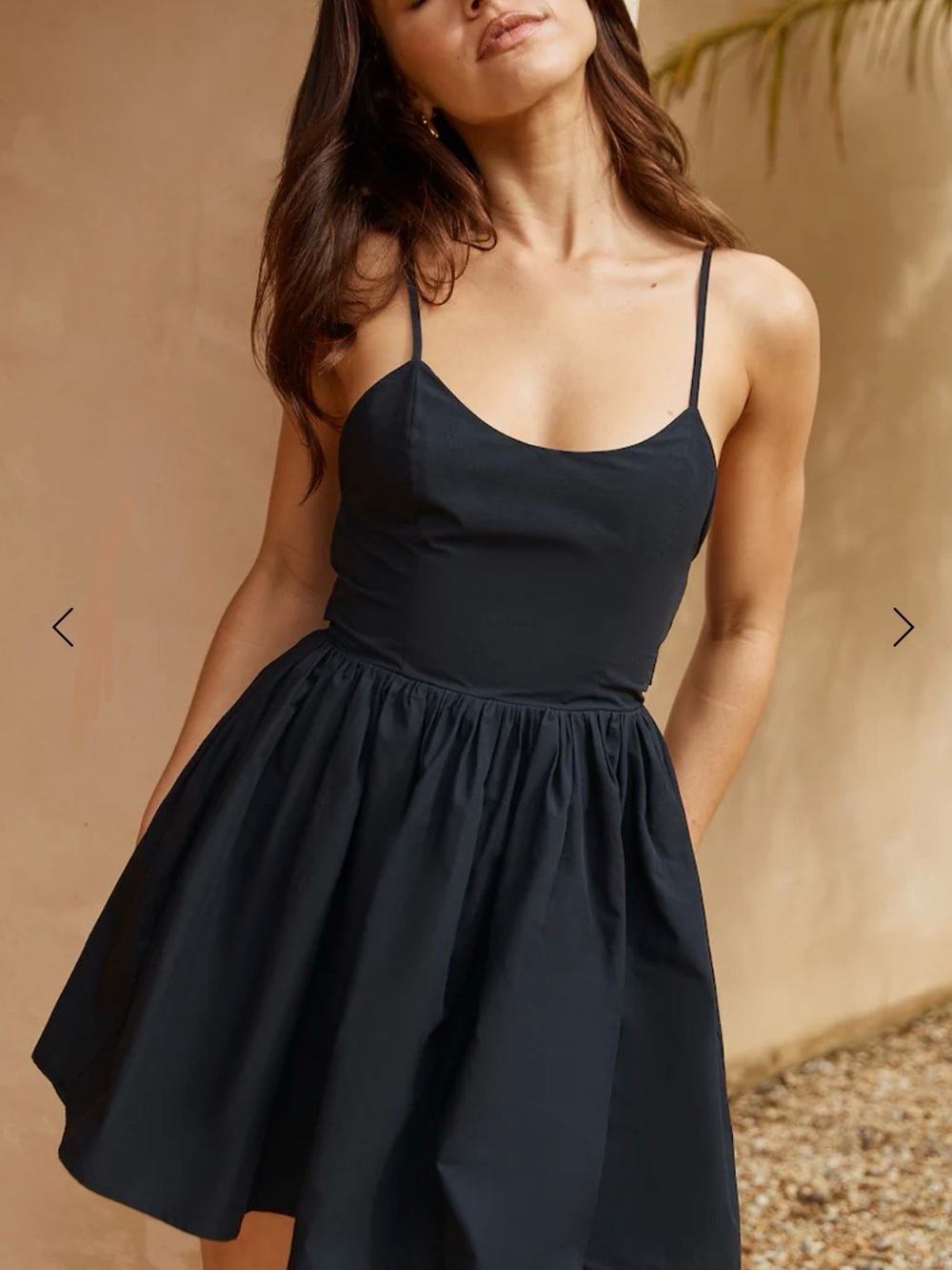 Hello Molly Black Mini Spaghetti Strap Dress